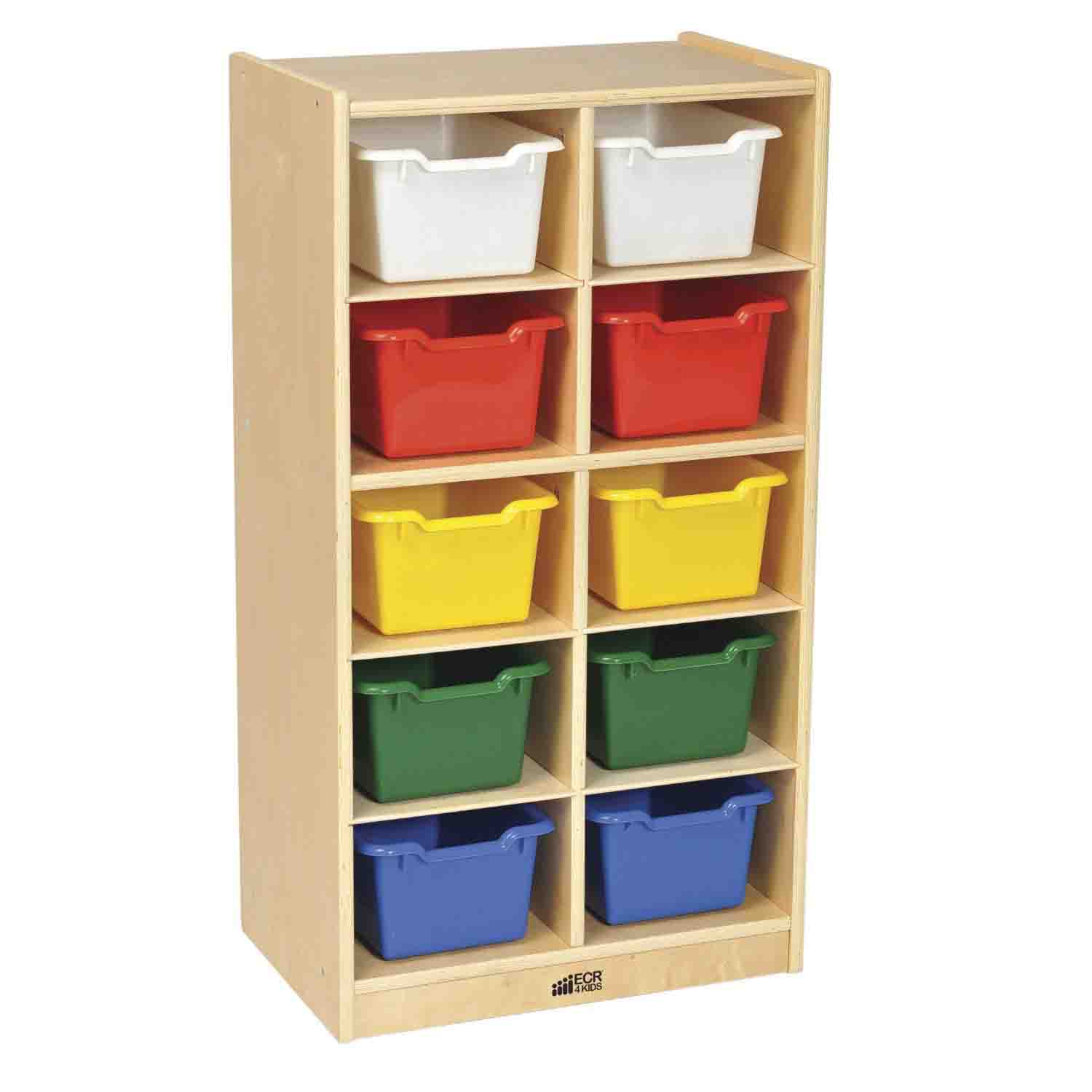 10 Tray Mobile Storage Cubbies w/ colored trays