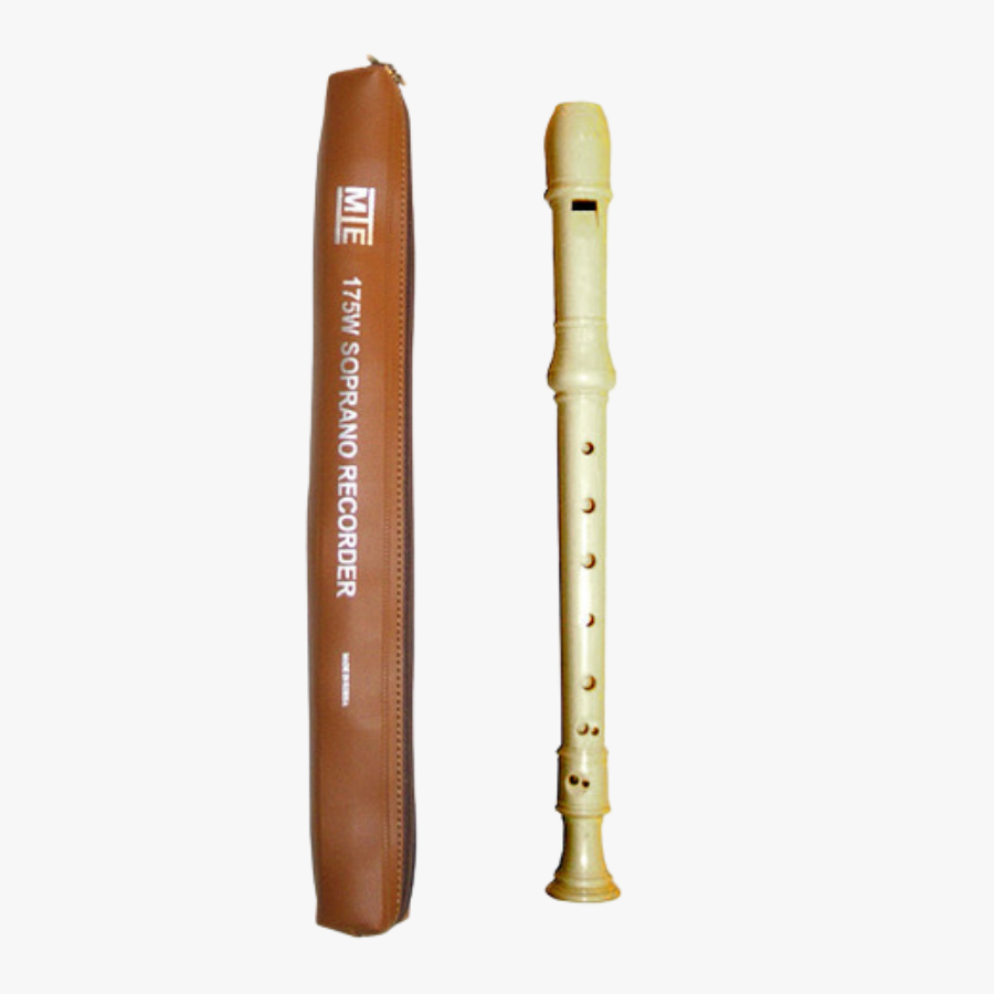 MIE175W Soprano Recorder, One-Piece, with Zipper Case, Baroque