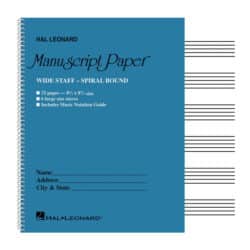 Wide Staff Wirebound Manuscript Paper (Aqua Cover)