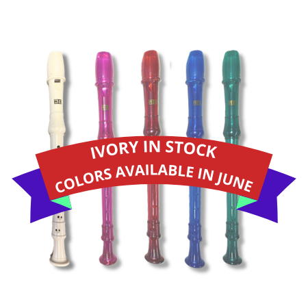 COMING FALL 2026 (900 x 900 px) (3) MIE175W Soprano Recorder, One-Piece, with Zipper Case, Baroque